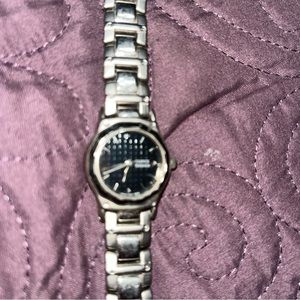 Bijoux Terner Ladies Watch Quartz Silver Tone Metal Band Round